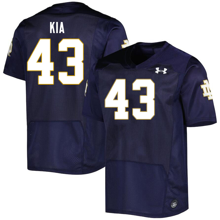 Men #43 Kahanu Kia Notre Dame Fighting Irish College Football Jerseys Stitched-Navy